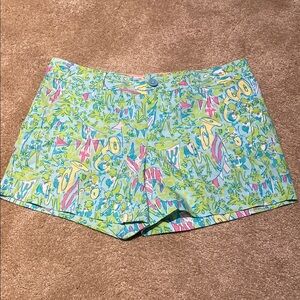 Lilly Pulitzer Shorts Callahan Hops Pops Frogs  Summer Vacation Preppy Size 8
